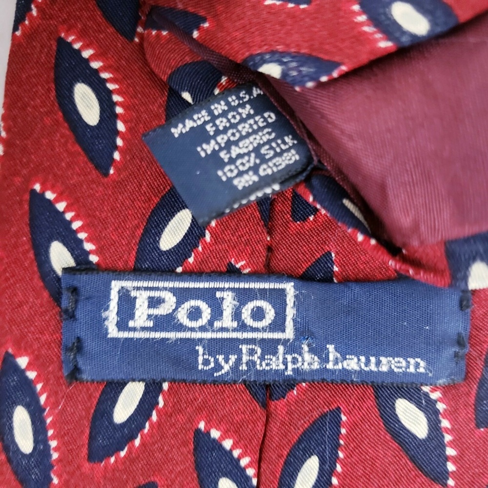 Polo by Ralph Lauren Ovals 100% Silk Neck Tie - Picture 4 of 5